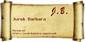 Jurek Barbara névjegykártya